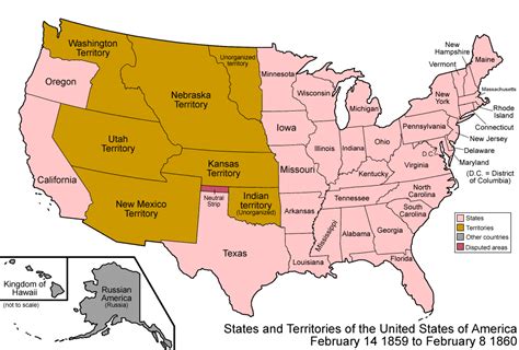 Map of the US in 1860
